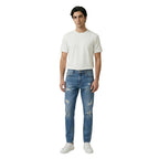 Gianni Lupo Blue Cotton Skinny Jeans