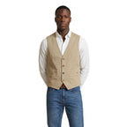 Gianni Lupo Beige Cotton Waistcoat - Eljoys Fashion 