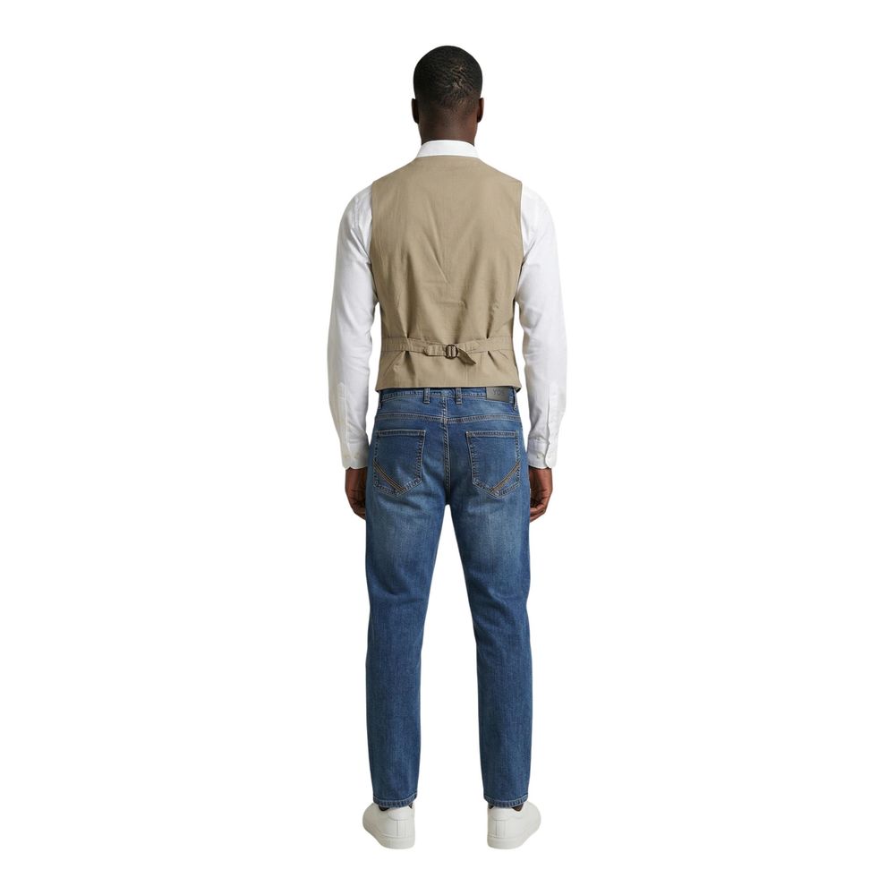 Gianni Lupo Beige Cotton Waistcoat - Eljoys Fashion 