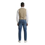 Gianni Lupo Beige Cotton Waistcoat - Eljoys Fashion 