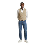 Gianni Lupo Beige Cotton Waistcoat - Eljoys Fashion 