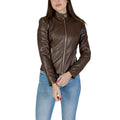 Guess Brown Polyethylene Biker Jacket
