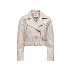 Only Beige Recycled Polyester Biker Jacket