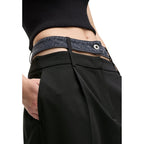 Karl Lagerfeld Black Polyester Casual Pants