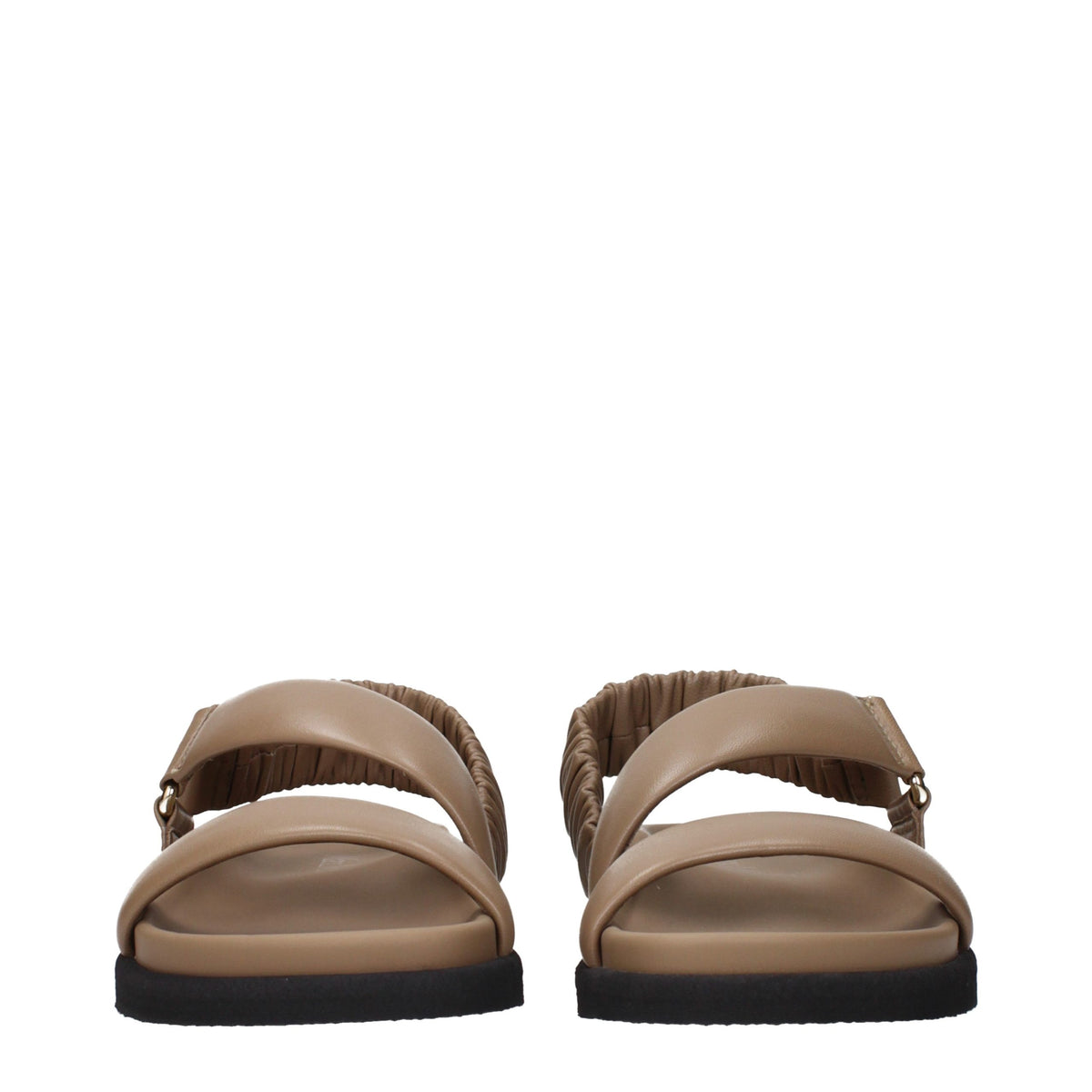Max Mara Brown Leather Flat Sandals - Eljoys Fashion 