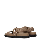 Max Mara Brown Leather Flat Sandals