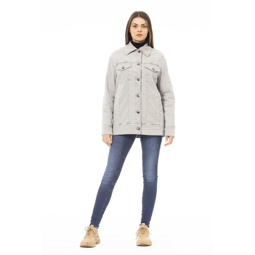 Jacob Cohen Gray Cotton Women Jacket - Eljoys Fashion 