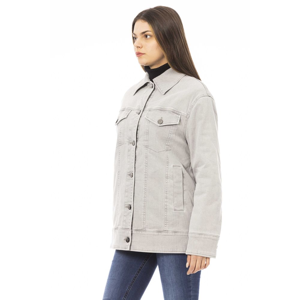 Jacob Cohen Gray Cotton Women Jacket - Eljoys Fashion 