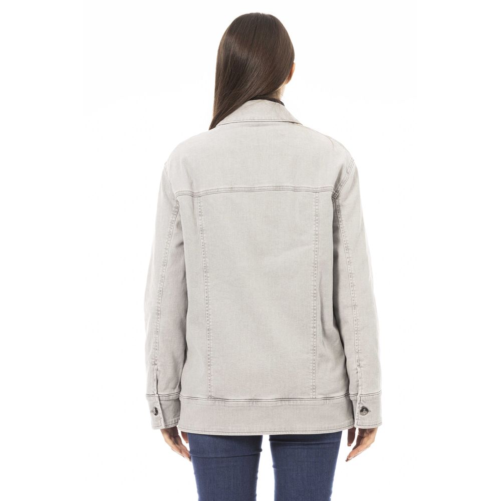 Jacob Cohen Gray Cotton Women Jacket - Eljoys Fashion 