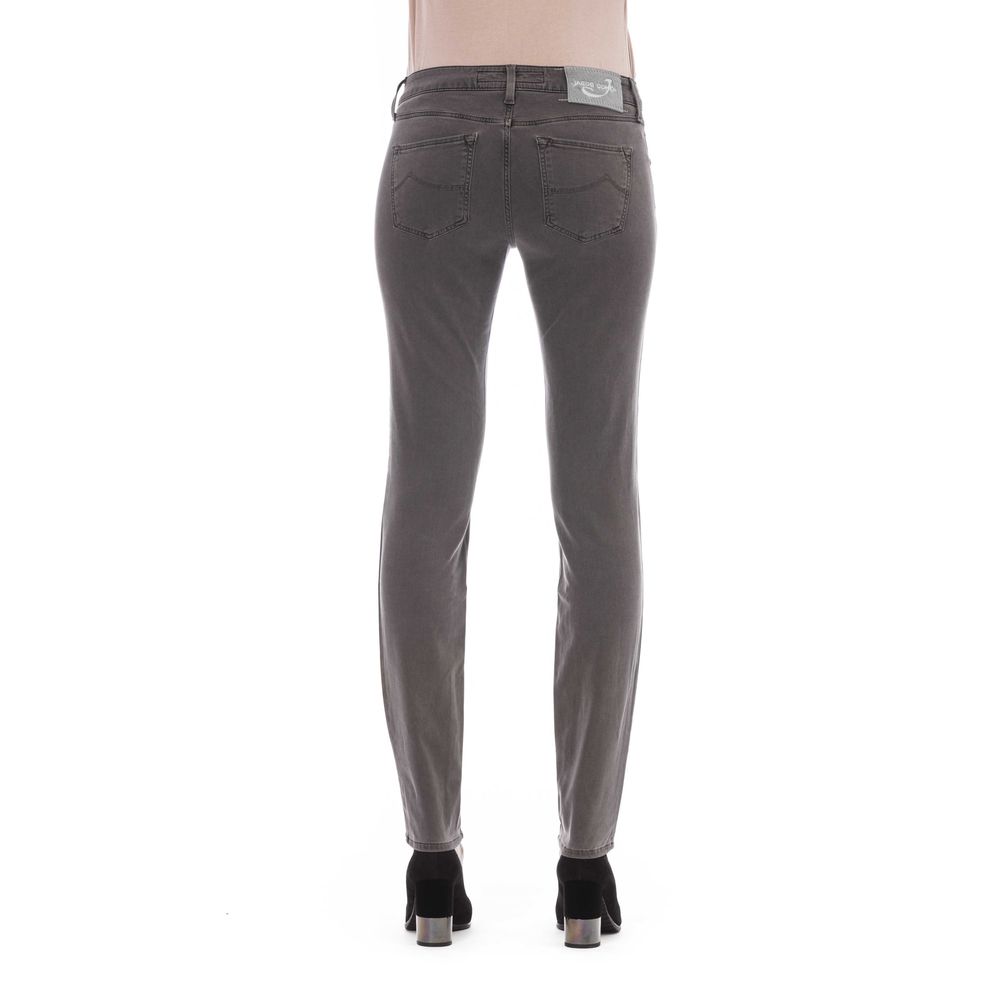 Jacob Cohen Gray Cotton Women Jeans - Eljoys Fashion 