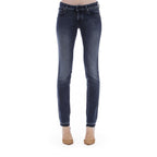 Jacob Cohen blue cotton women's jeans with classic five-pocket design and slim fit, displayed on a neutral background.