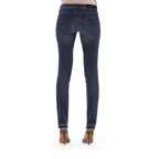 Jacob Cohen blue cotton women's jeans with classic five-pocket design and slim fit style.