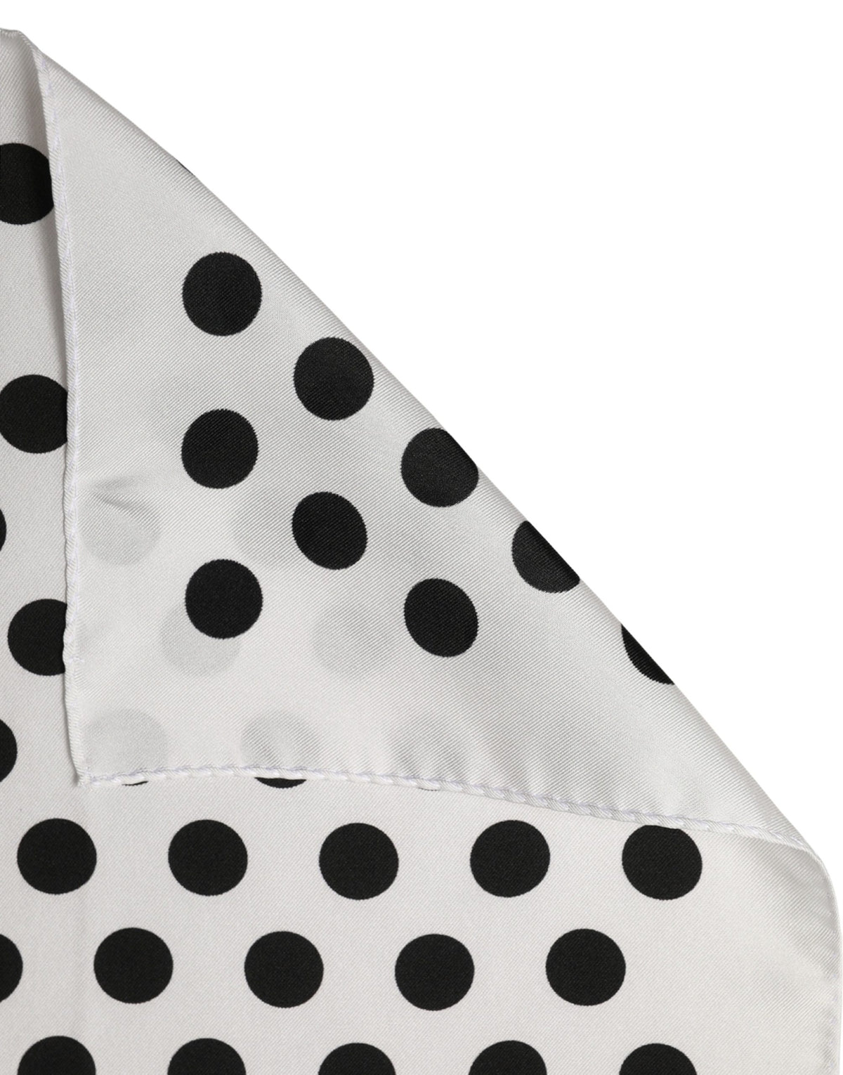 Dolce & Gabbana White Black Polka Dot Square Foulard Scarf - Eljoys Fashion 