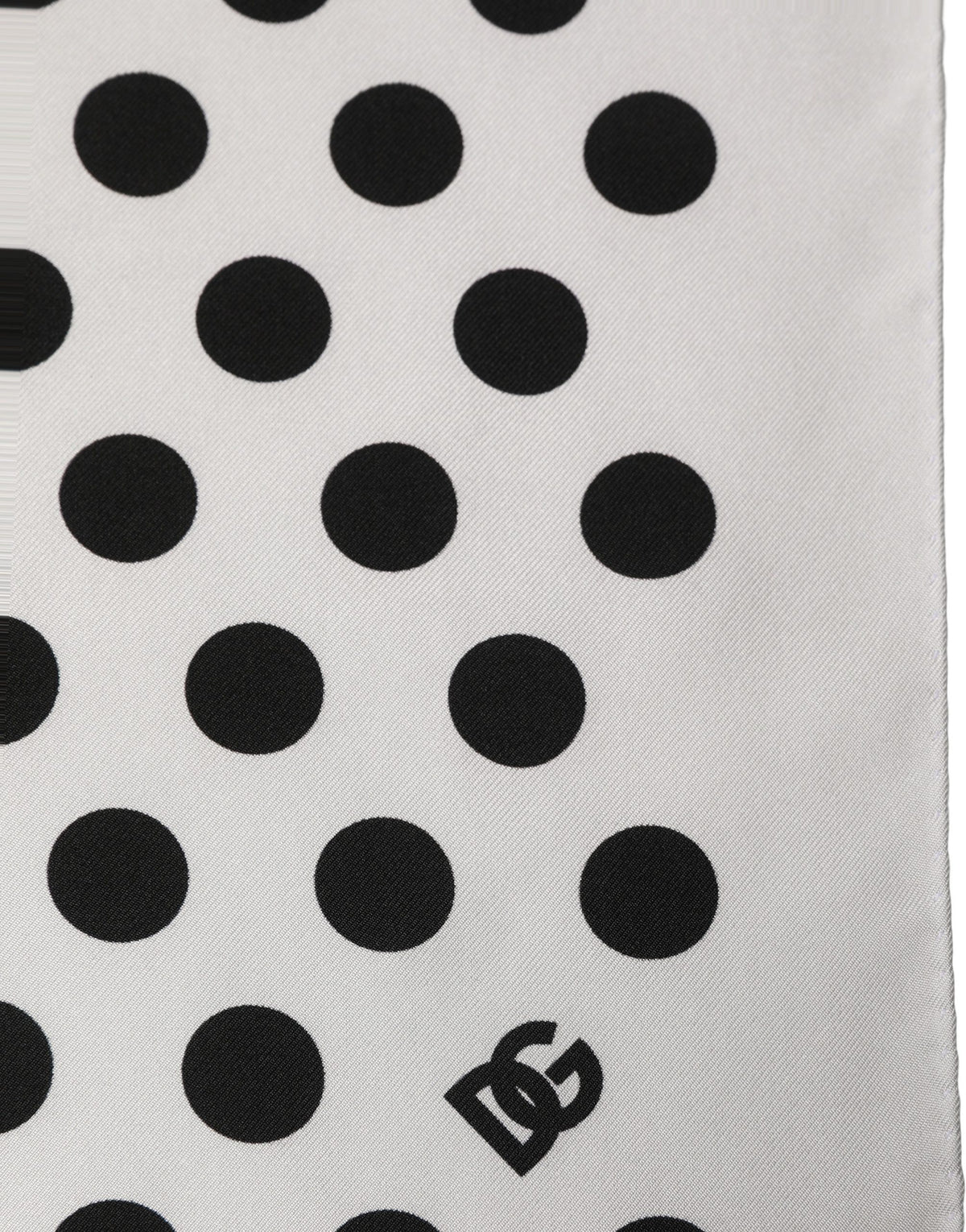 Dolce & Gabbana White Black Polka Dot Square Foulard Scarf - Eljoys Fashion 