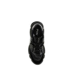 PINKO Black Calf Leather Bos Taurus Chunky Sneakers