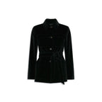 Max Mara Black Cotton Full-Length Jacket