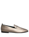 Dolce & Gabbana Silver Leather Logo Slip On Loafers Shoes - Eljoys Fashion 