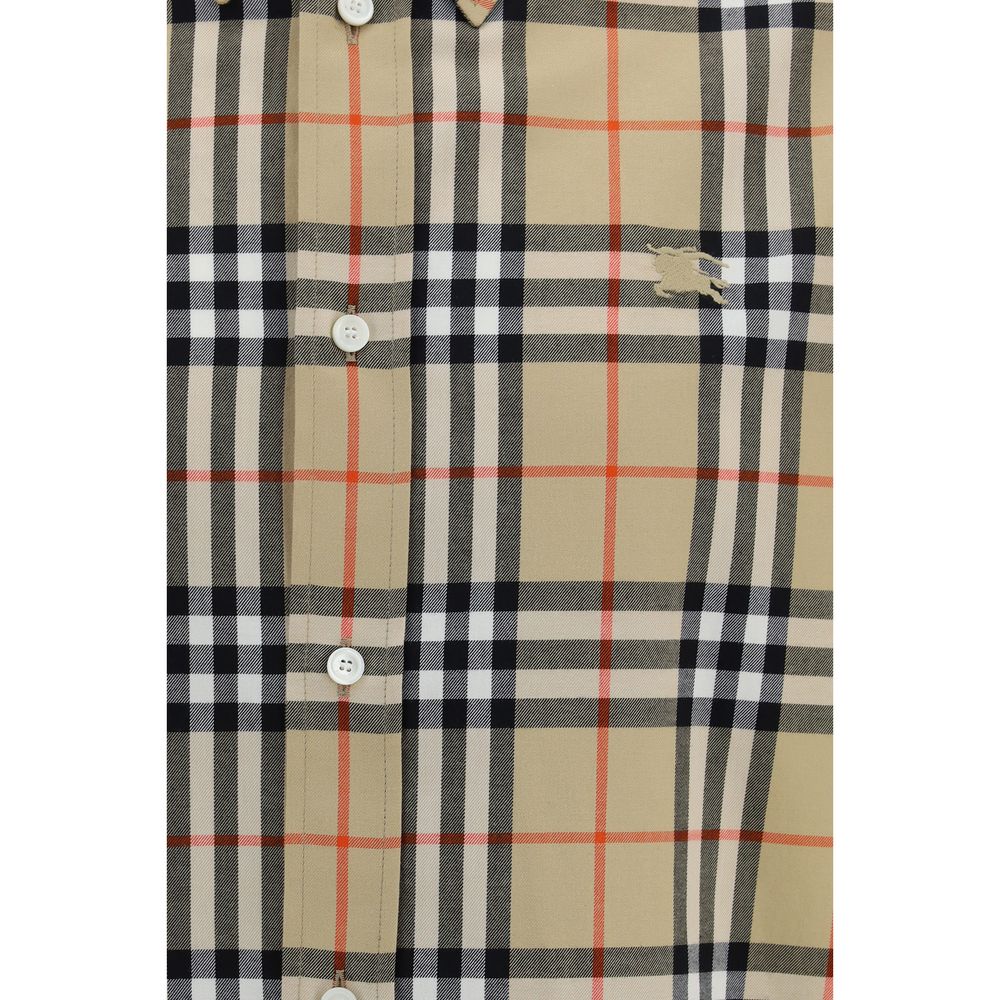 Burberry Beige Cotton Pattern Shirt - Eljoys Fashion 