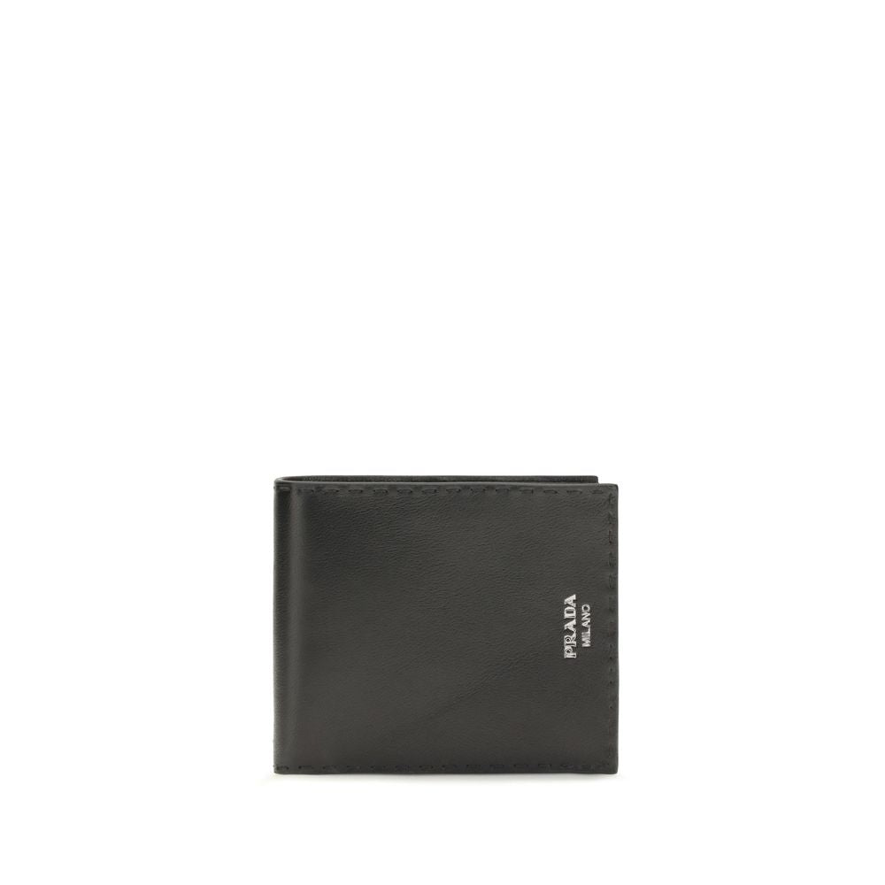 Prada Black Calf Leather Bos Taurus Wallet - Eljoys Fashion 