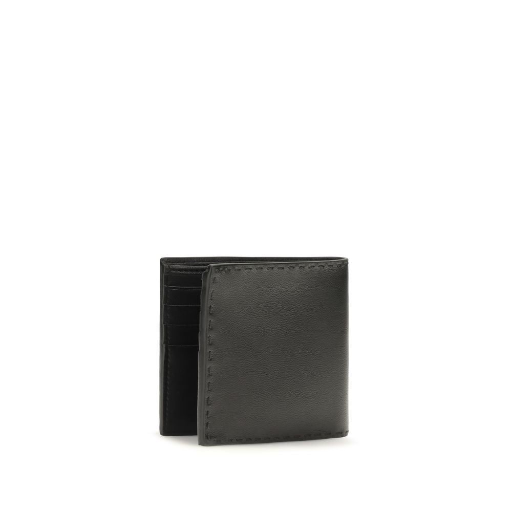 Prada Black Calf Leather Bos Taurus Wallet - Eljoys Fashion 