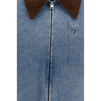 Ami Paris Blue Cotton Denim Jacket