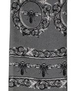 Dolce & Gabbana Men Gray Bee Silk Skinny Twilly Foulard Scarf