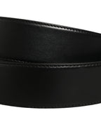 Dolce & Gabbana Black Leather Bee Accent Metal Buckle Belt