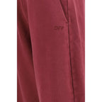 Off-White Purple Cotton Casual Pants