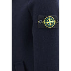 Stone Island Blue Wool Oves Aries Jacket