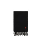 Ami Paris Black Wool Oves Aries Scarf