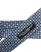 Dolce & Gabbana Blue Circle Pattern Silk Adjustable Necktie Accessor Tie
