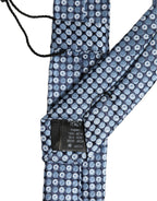 Dolce & Gabbana Blue Circle Pattern Silk Adjustable Necktie Accessor Tie