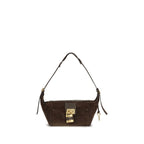 Chloé Bos Taurus shoulder bag in brown calf leather with a sleek design and subtle branding, displayed on a plain background.