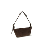Chloé Brown Calf Leather Bos Taurus Shoulder Bag with silver hardware and adjustable strap, featuring a structured design.