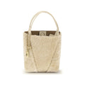 Chloé beige calf leather Bos Taurus handbag with structured design and top handle, showcasing elegant craftsmanship and gold-tone hardware.
