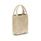 Chloé beige calf leather Bos Taurus backpack bag with structured design and top handle, featuring gold-tone hardware.