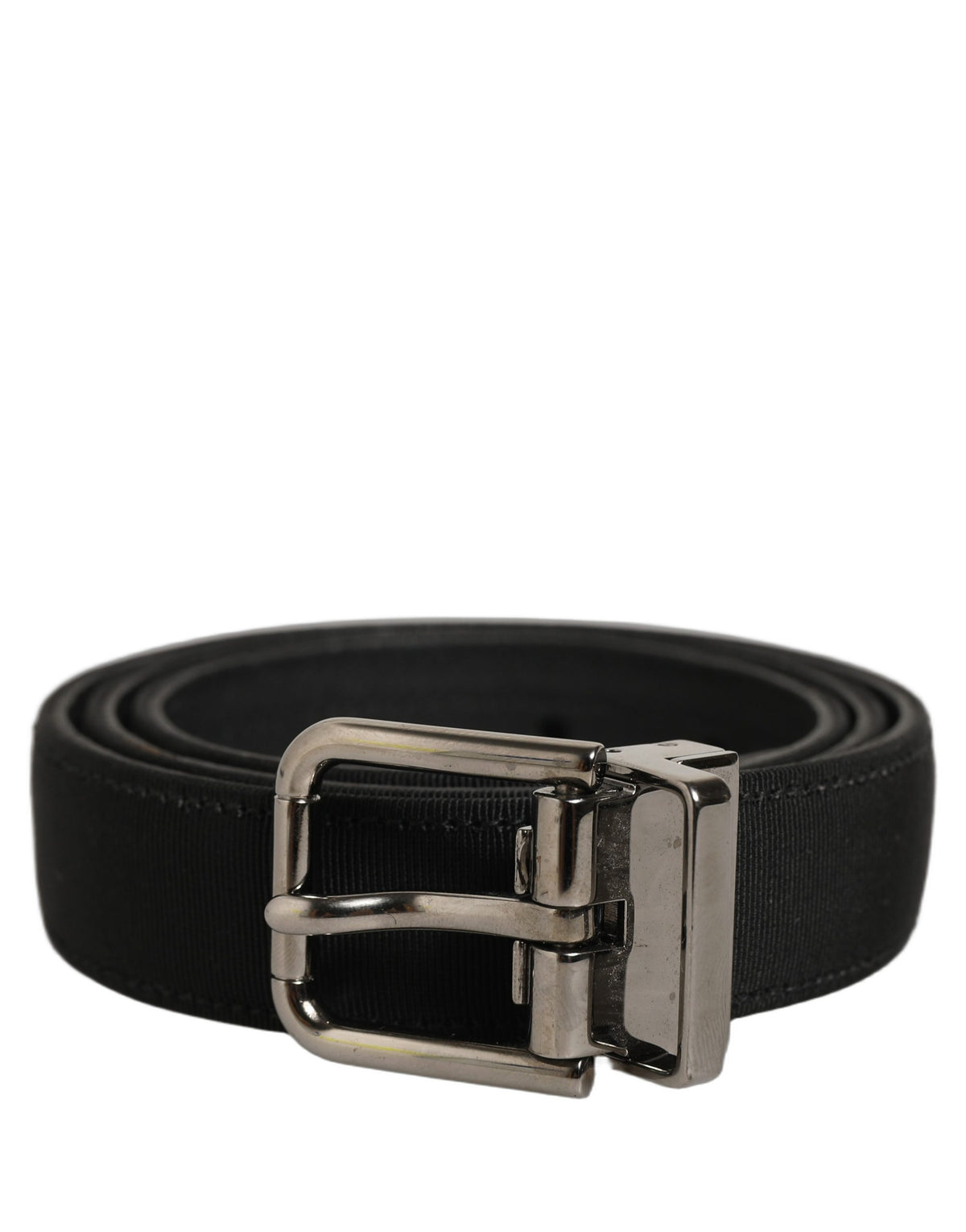 Dolce & Gabbana Black Classic Leather Silver Tone Buckle Belt - Eljoys Fashion 