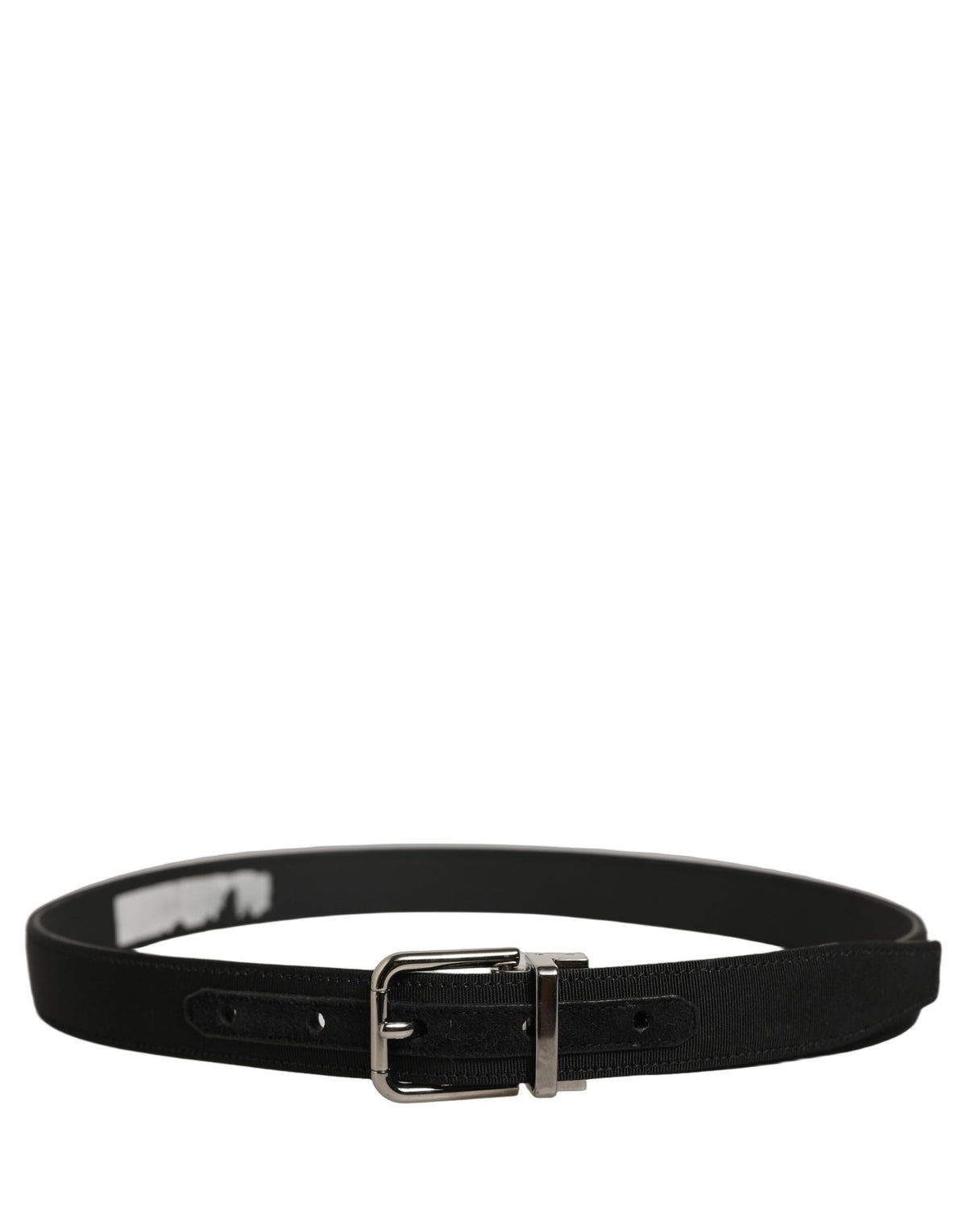Dolce & Gabbana Black Classic Leather Silver Tone Buckle Belt - Eljoys Fashion 