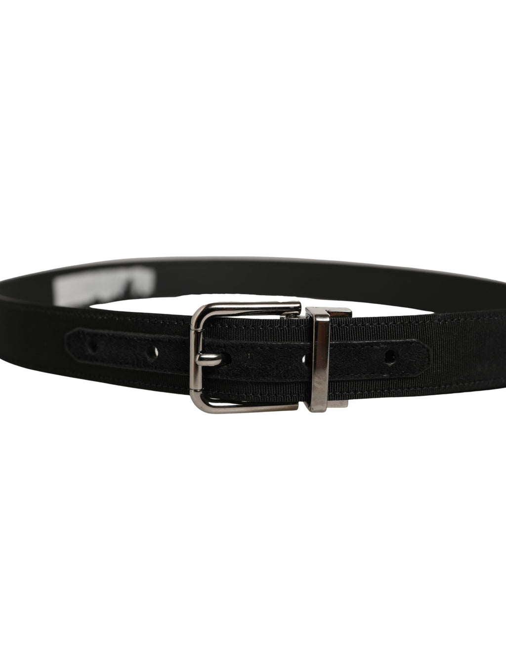 Dolce & Gabbana Black Classic Leather Silver Tone Buckle Belt - Eljoys Fashion 