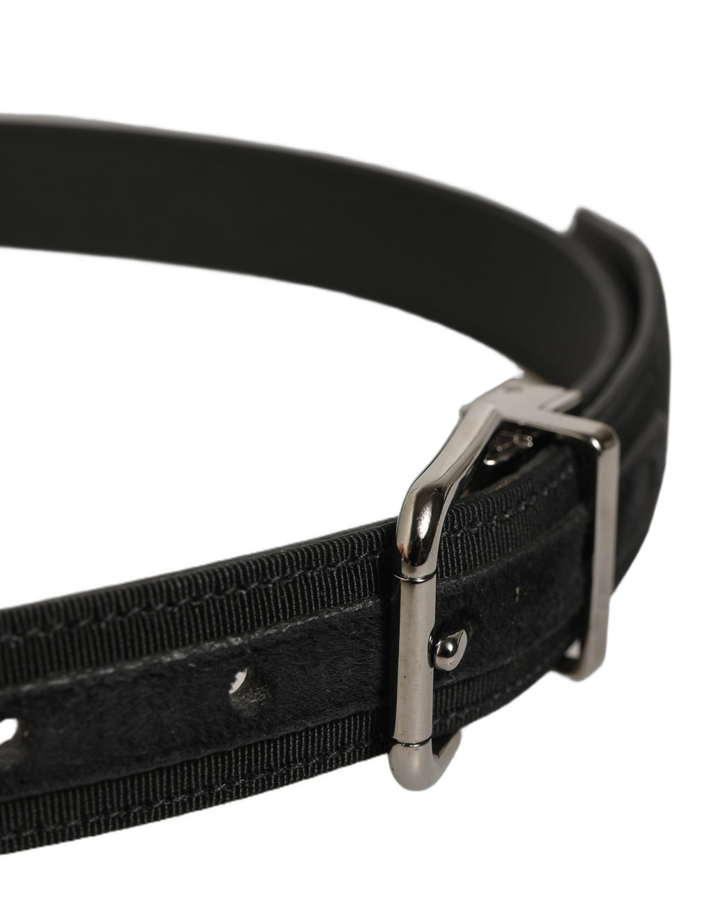 Dolce & Gabbana Black Classic Leather Silver Tone Buckle Belt - Eljoys Fashion 