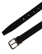 Dolce & Gabbana Black Classic Leather Silver Tone Buckle Belt - Eljoys Fashion 