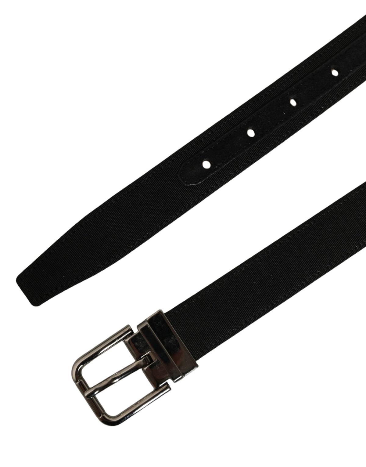 Dolce & Gabbana Black Classic Leather Silver Tone Buckle Belt - Eljoys Fashion 
