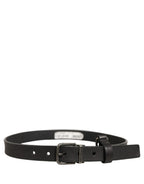 Dolce & Gabbana Black Leather Antique Finish Buckle Belt