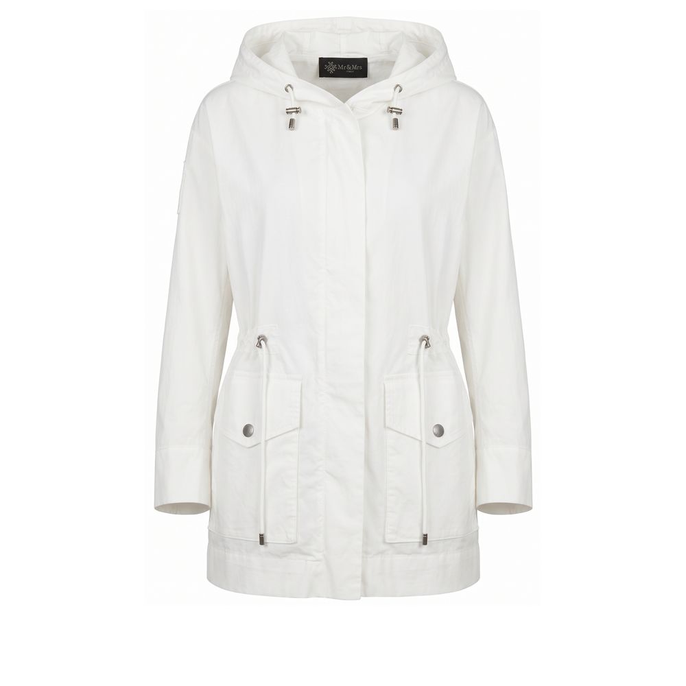 Mr&Mrs Italy White Cotton Women Jacket - Eljoys Fashion 