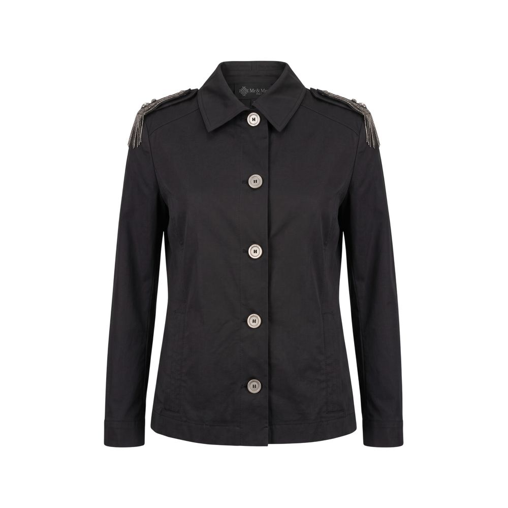 Mr&Mrs Italy Black Cotton Women Jacket - Eljoys Fashion 