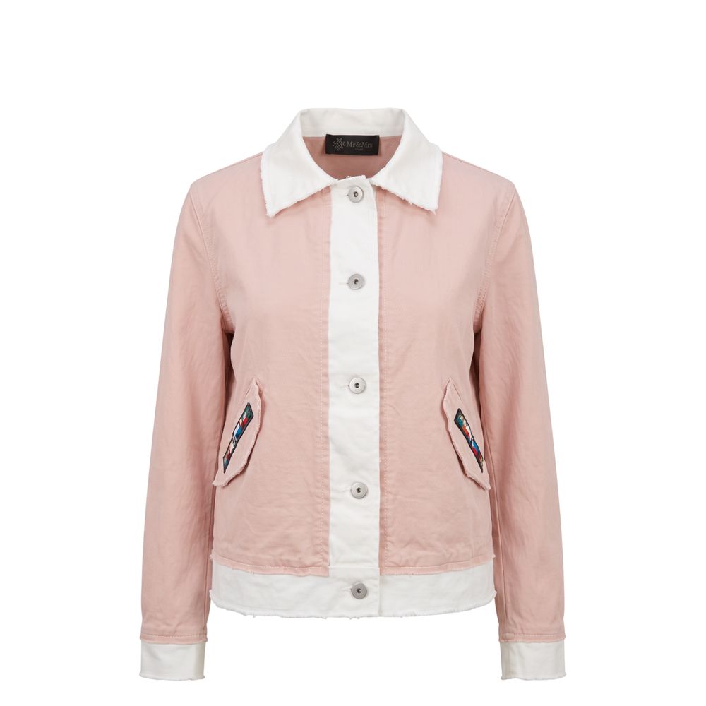 Mr&Mrs Italy Pink Cotton Women's Jacket - Eljoys Fashion 