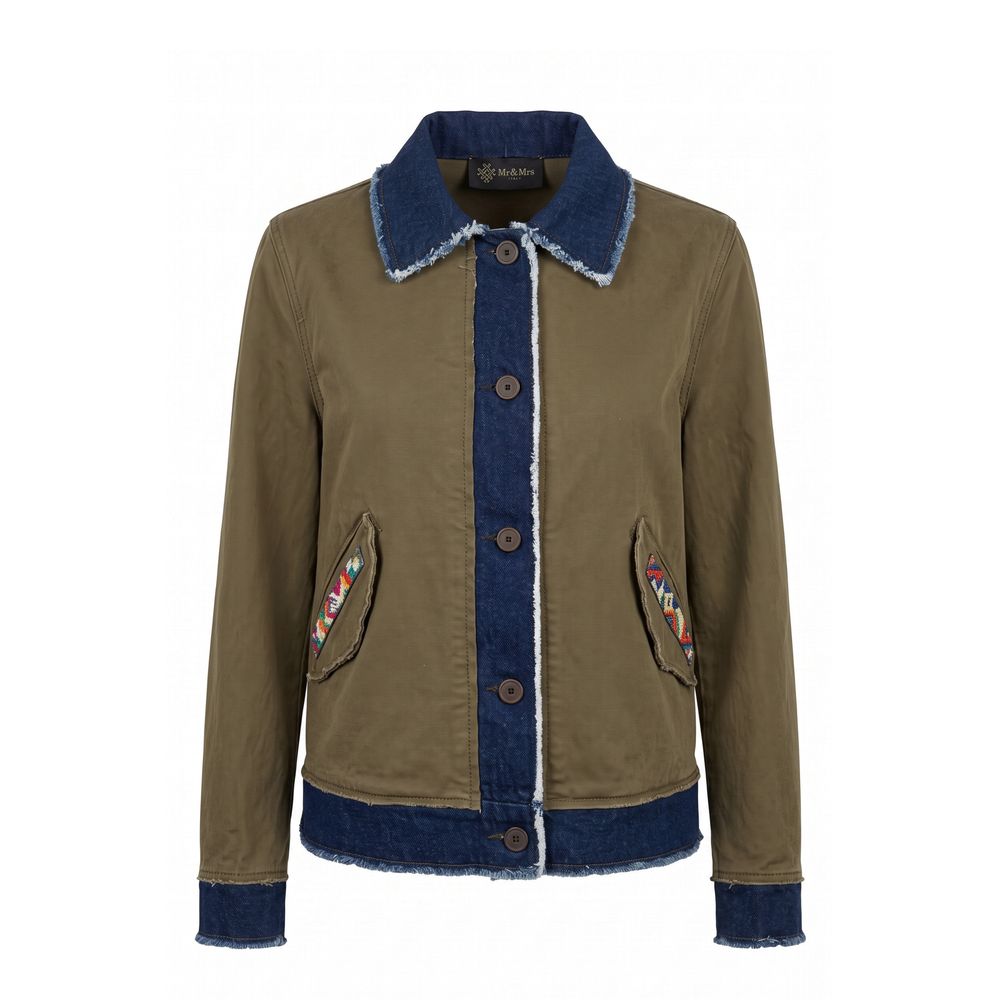 Mr&Mrs Italy Green Cotton Women's Jacket - Eljoys Fashion 