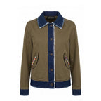 Mr&Mrs Italy Green Cotton Women's Jacket - Eljoys Fashion 