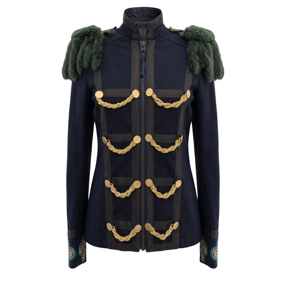 Mr&Mrs Italy Blue Cotton Women's Jacket - Eljoys Fashion 
