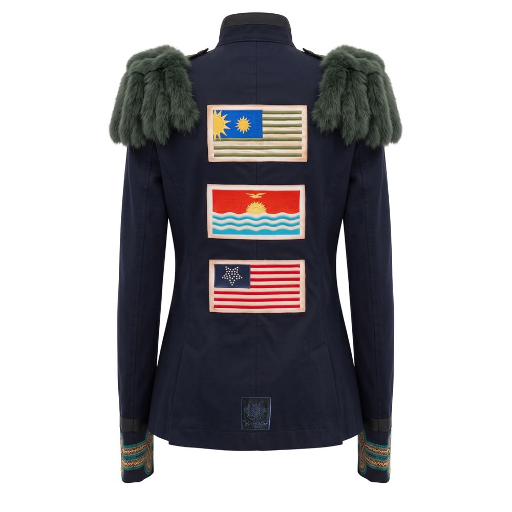 Mr&Mrs Italy Blue Cotton Women's Jacket - Eljoys Fashion 